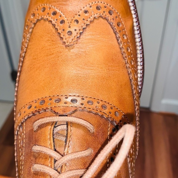 Cole Haan British Tan Wing Tip Oxfords. - Picture 14 of 15